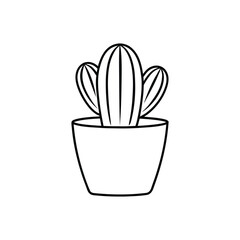Succulent flower. Floral plants botanical cactus. cactus line art vector