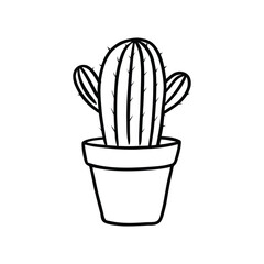 Succulent flower. Floral plants botanical cactus. cactus line art vector