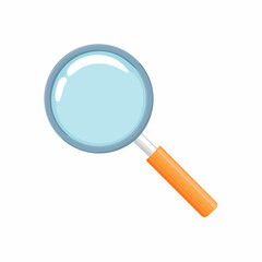 Vector magnifying glass icon isolated on a white background. Simple search or zoom tool illustration for business and science concepts