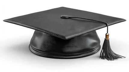 Black Graduation Cap with Tassel for Academic Celebrations and Commencement Decor