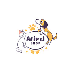 animal shop logo  design vector 