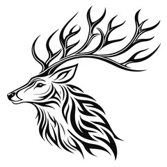 Deer head vector illustration.