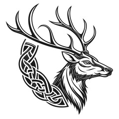 Obraz premium Deer head vector illustration.