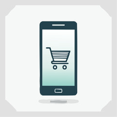 Shopping basket icon for groceries, retail, and e-commerce