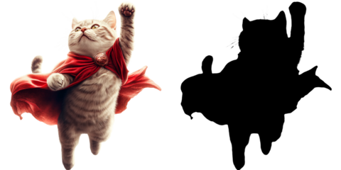 PNG a cat wearing a red dress on a black background with a transparent background
