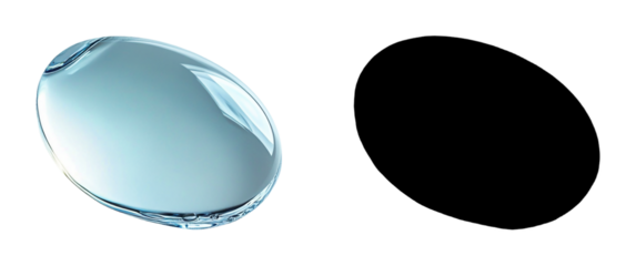 PNG a blue glass of water on a black background with a transparent background