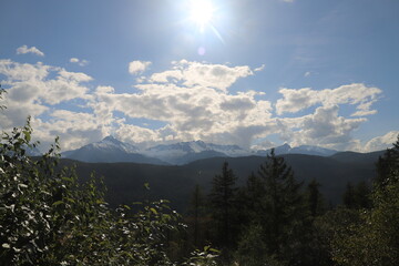 clouds over the mountains in Canada outside of Vancouver 
