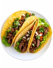Three tacos on a white plate (1)