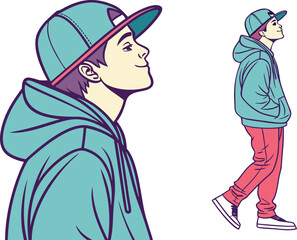 Portrait of a Handsome Boy with Bright Smile. Young Handsome Boy Illustration for Lifestyle Projects. Realistic Handsome Boy Artwork with Natural Expression. Charming Handsome Boy Design for Family