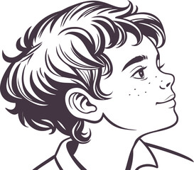 Portrait of a Handsome Boy with Bright Smile. Young Handsome Boy Illustration for Lifestyle Projects. Realistic Handsome Boy Artwork with Natural Expression. Charming Handsome Boy Design for Family