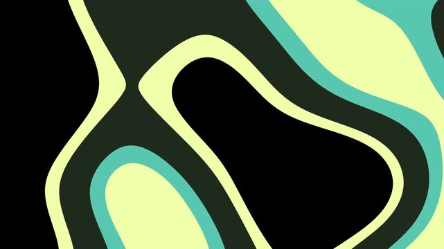 Abstract organic pattern in black, yellow, and teal hues can be used for backgrounds, prints, textiles, and digital designs.