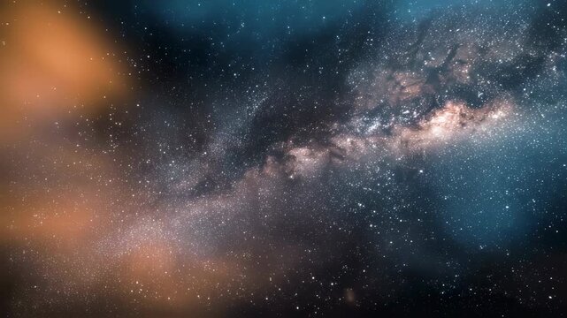 Expansive view of the cosmos filled with countless twinkling stars, glowing nebula clouds, and distant galaxies in the vast universe, stunning deep space astronomy background for science