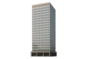 Tower office building isolated on white with clipping path