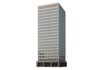 Tower office building isolated on white with clipping path