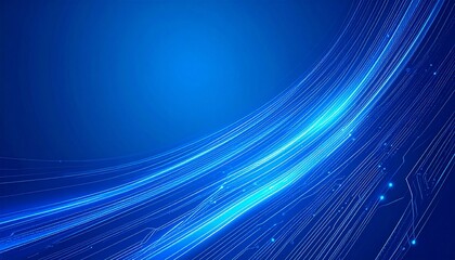 Abstract blue digital data stream lines background for technology and business