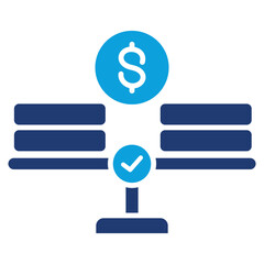 Financial Stability Flat Blue Icon