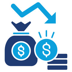 Recession Flat Blue Icon