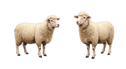 Naklejka premium sheep and lambs
