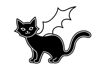 black cat silhouette vector illustration