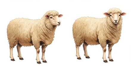 Fototapeta premium sheep and lamb