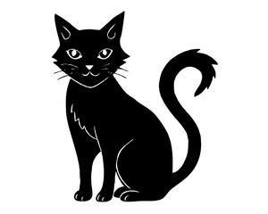 black cat silhouette vector illustration