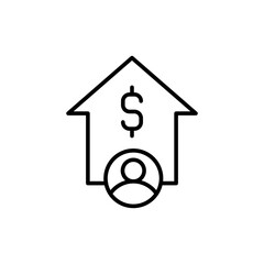 Personal saving outline icons, minimalist vector illustration ,simple transparent graphic element .Isolated on white background