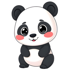 Obraz premium baby panda illustration in white transparent png background cutout