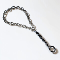 heavy-duty metal dog tether stake on white background, spiral design for secure hold, perfect for outdoor use during camping, park visits, or backyard playtime