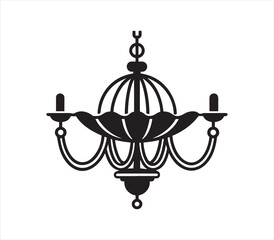 Elegant chandelier vector illustration perfect for interior design and architectural projects lighting fixture black and white drawing
