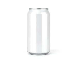 Plain white aluminum beverage can, studio shot, isolated on white background (1)