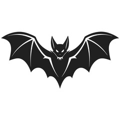 bat flying silhouette vector illustration