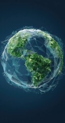 Fototapeta premium Abstract globe, polygonal Earth