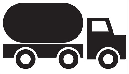 Vector illustration of a fuel tank lorry