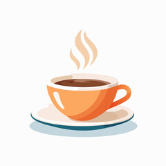 Obraz premium Simple hot coffee cup icon perfect for cafe or breakfast menu designs