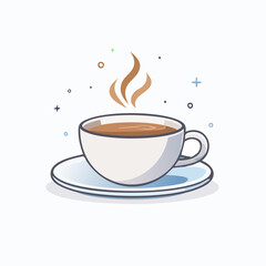 Obraz premium Simple hot coffee cup icon perfect for cafe or breakfast menu designs