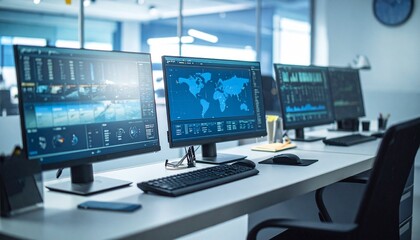 Naklejka premium computers in the office