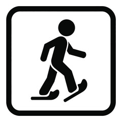 Person walking with snowshoes symbol