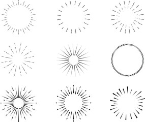 Sunburst line vector