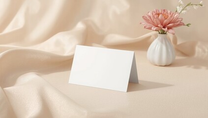 Modern Business Card Mockup with Subtle Pink and Orange Background for Stylish Branding