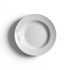 A white ceramic decorative plate, empty, isolated on a pure white background. Wall decor, display.