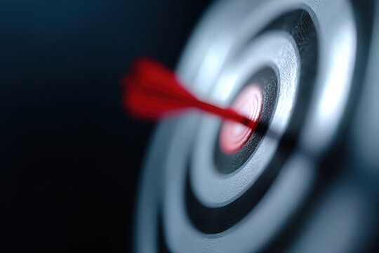 Abstract background of a blurred target with a clear bullseye, precise social impact. Focus, effectiveness.