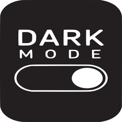 A dark mode toggle switch in the off position against a white background in a graphic illustration