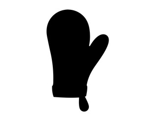 Black oven mitt silhouette for cooking and baking in the kitchen