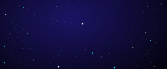Vector stars and galaxy outer space sky night universe background. Beautiful milky way galaxy background with nebula cosmos.
