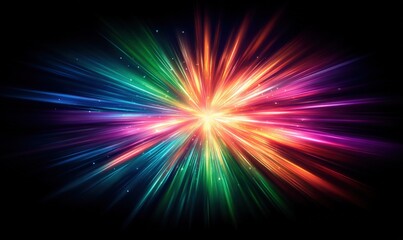 Dynamic Burst of Light: Abstract Background with Vibrant Colors Radiating from a Central Point