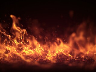 Obraz premium Fiery Blaze Igniting Darkness: An Abstract Visual Depiction of Inferno and Burning Elements