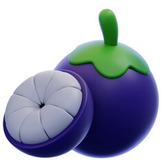 Mangosteen 3D icon.