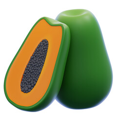 Papaya 3D icon.