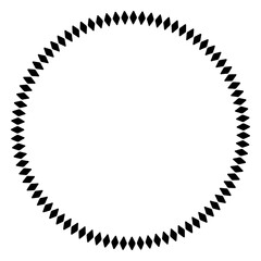 黒のひし形ラインのシンプルな円フレーム