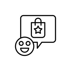Product feedback outline icons, minimalist vector illustration ,simple transparent graphic element .Isolated on white background
